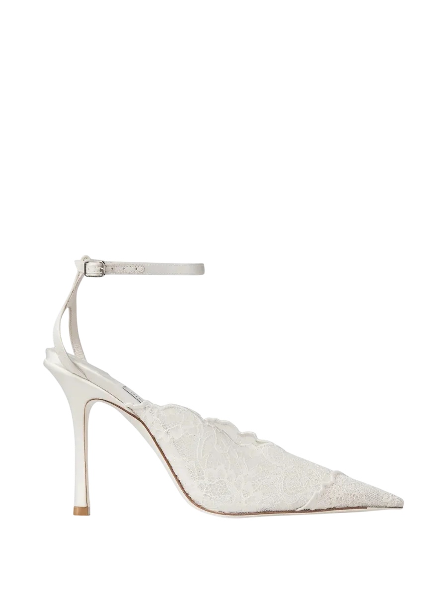 Faiz 100 Ankle-strap Lace Pumps