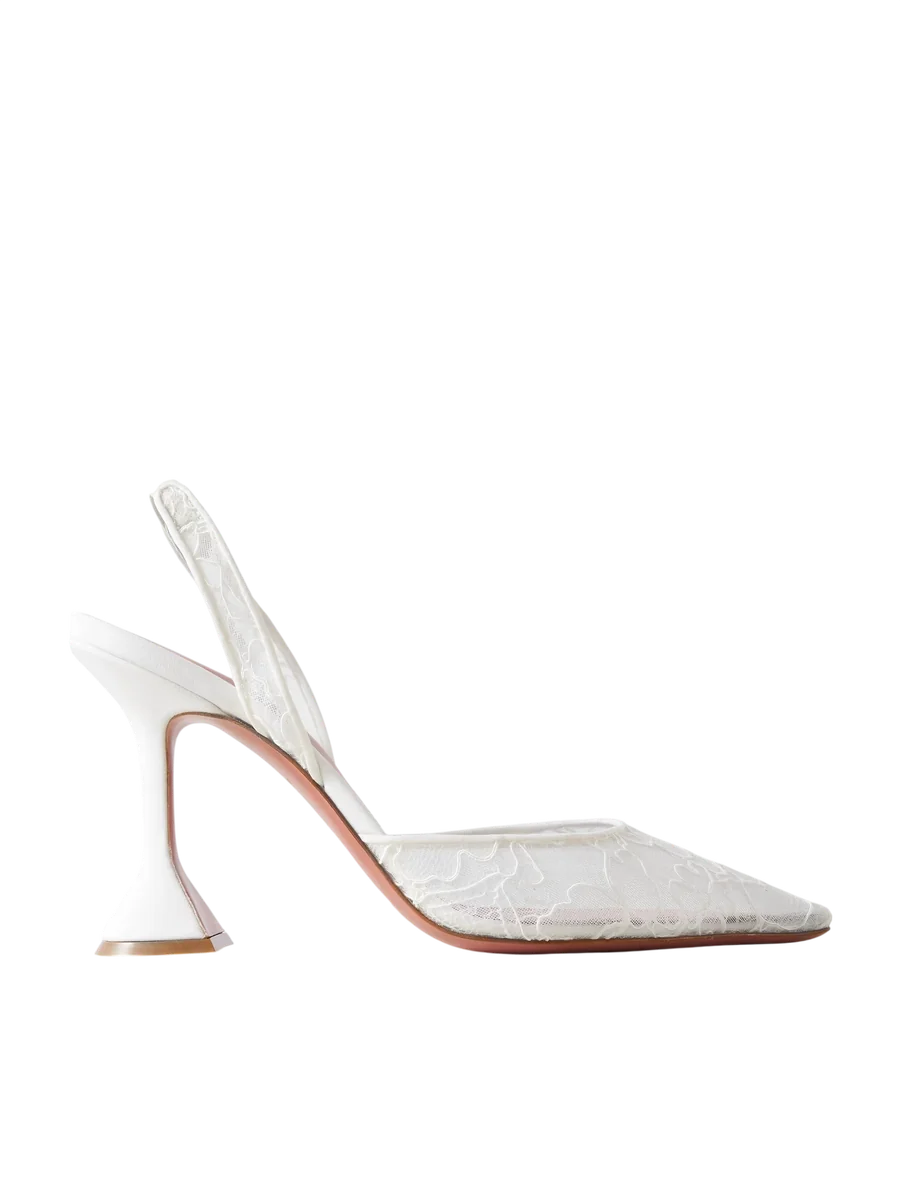Holli Lace And Leather Slingback Pumps