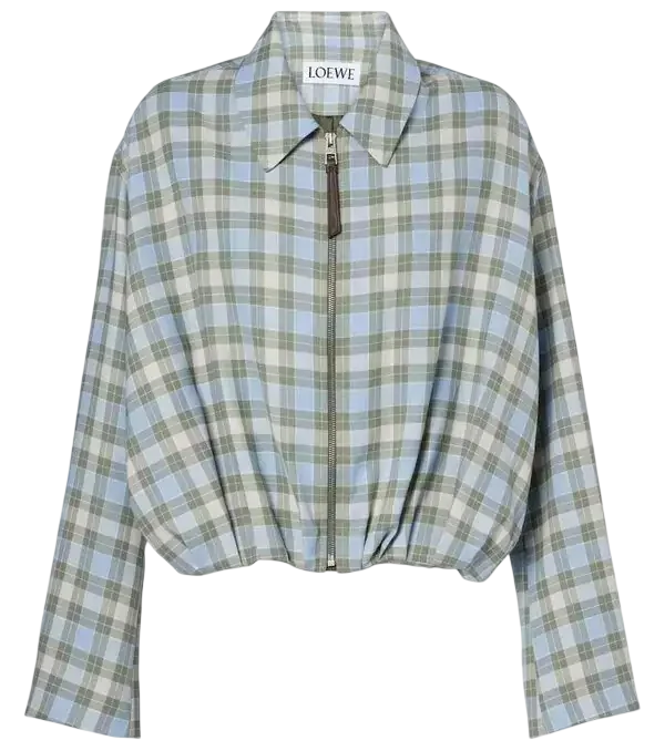 Checked Draped Jacket