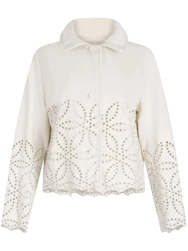Belen Eyelet-Detail Shirt Jacket