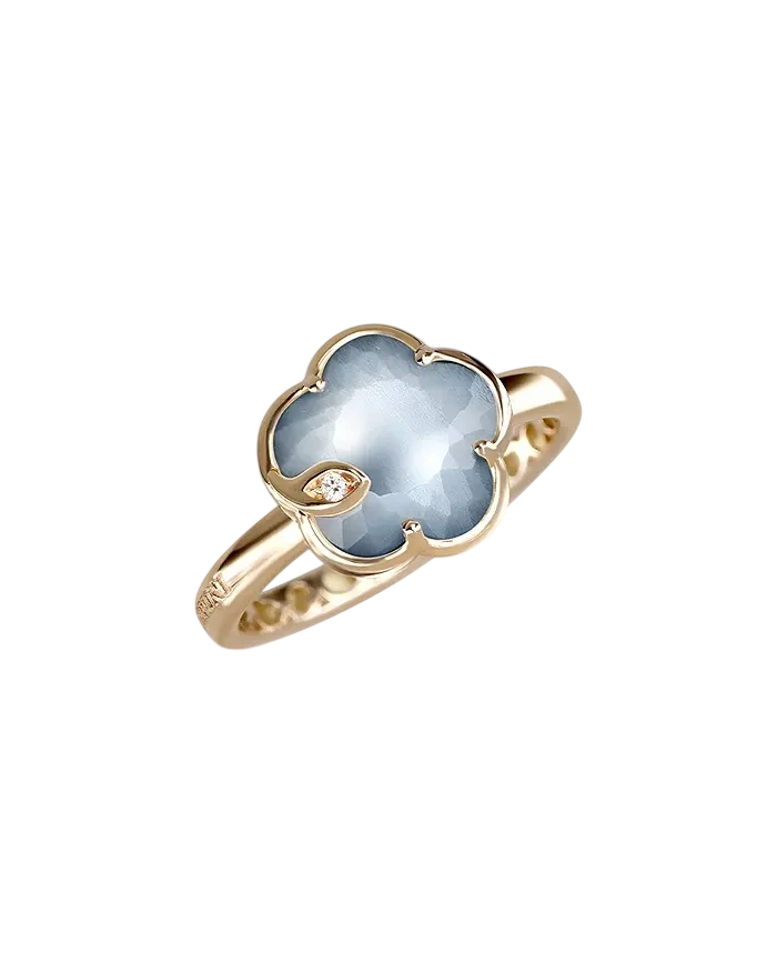 18k Petit Joli Lunar Night Blue Gem & Diamond Ring