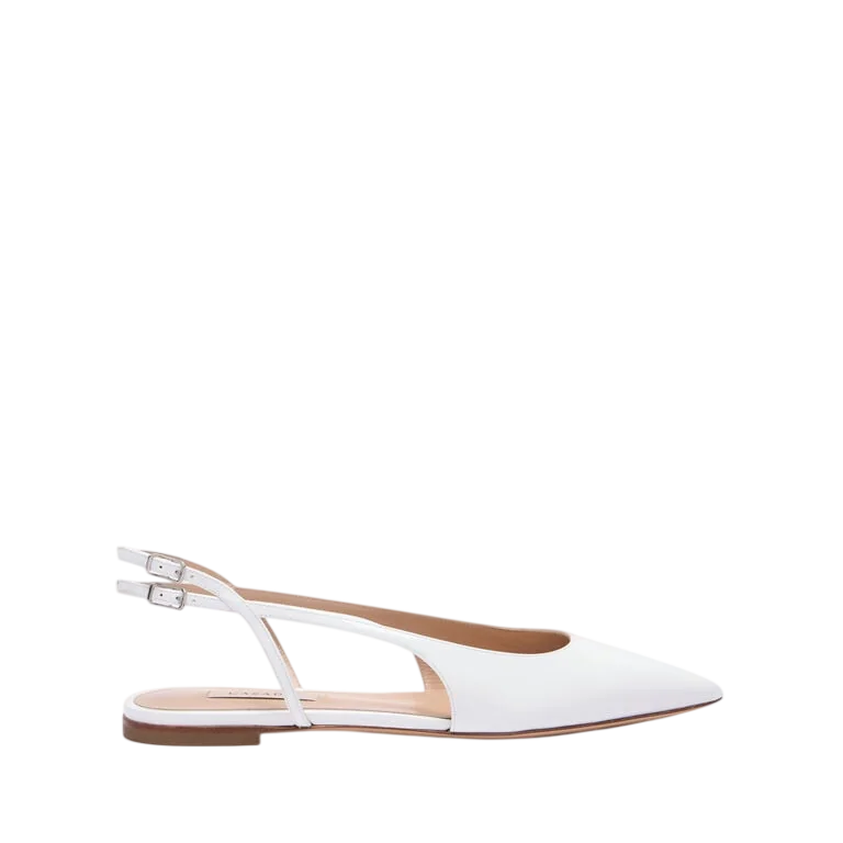 Double Belts Slingback in White