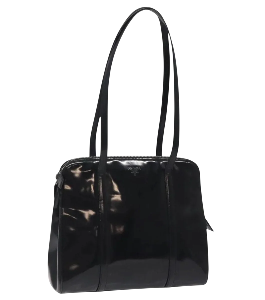 Prada Shoulder Bag Patent Leather Auth 122094