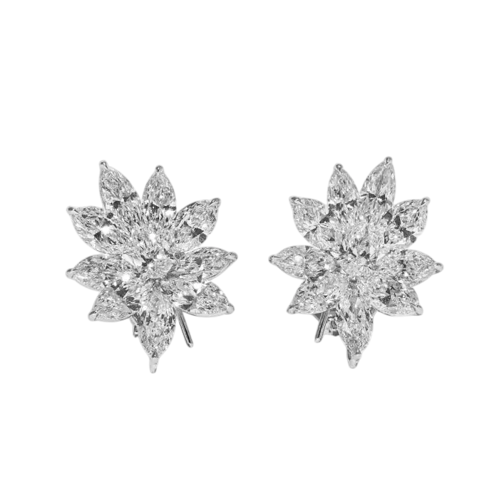 Pear & Marquise Shaped Diamond Earrings