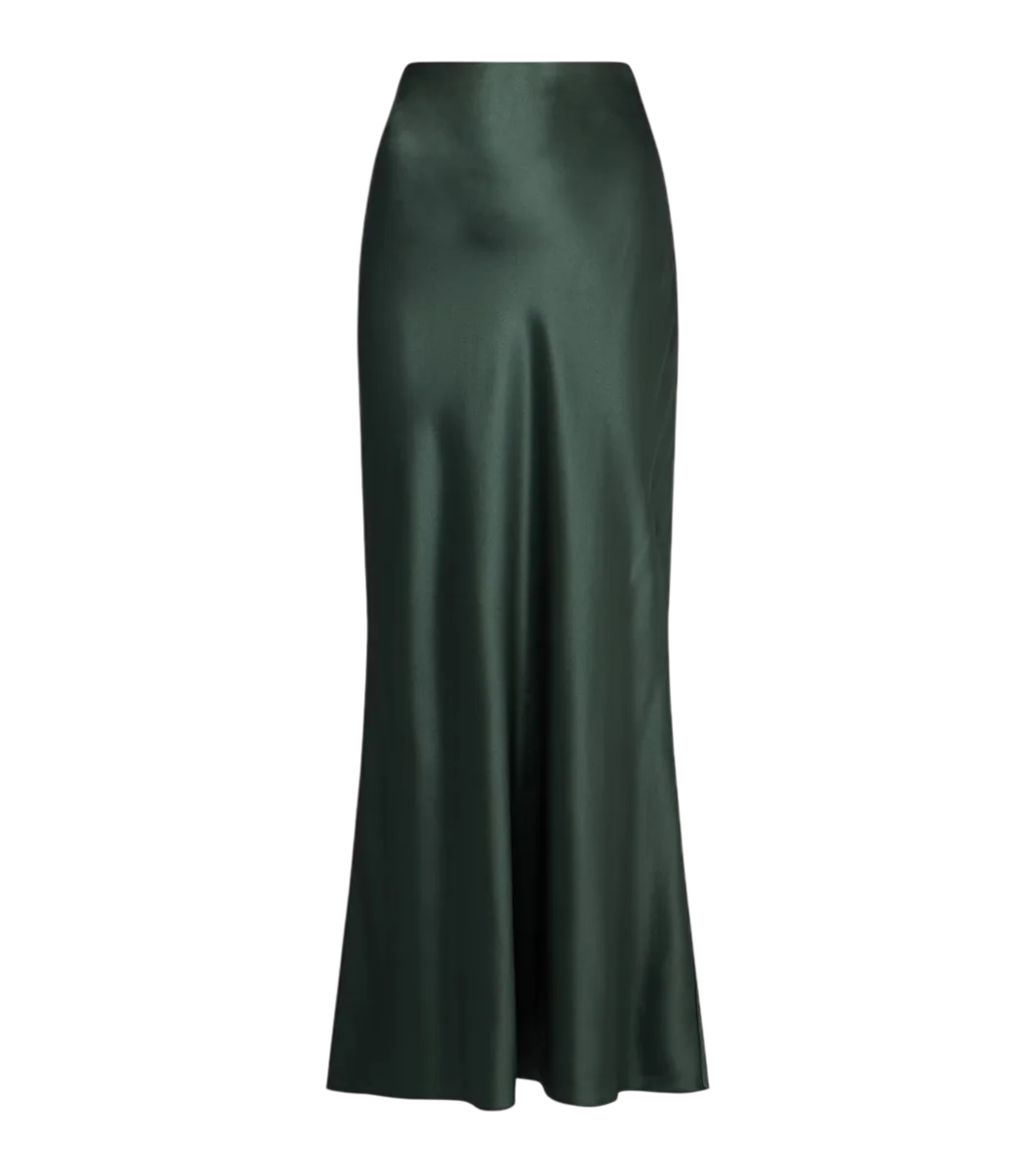 Silk satin maxi skirt