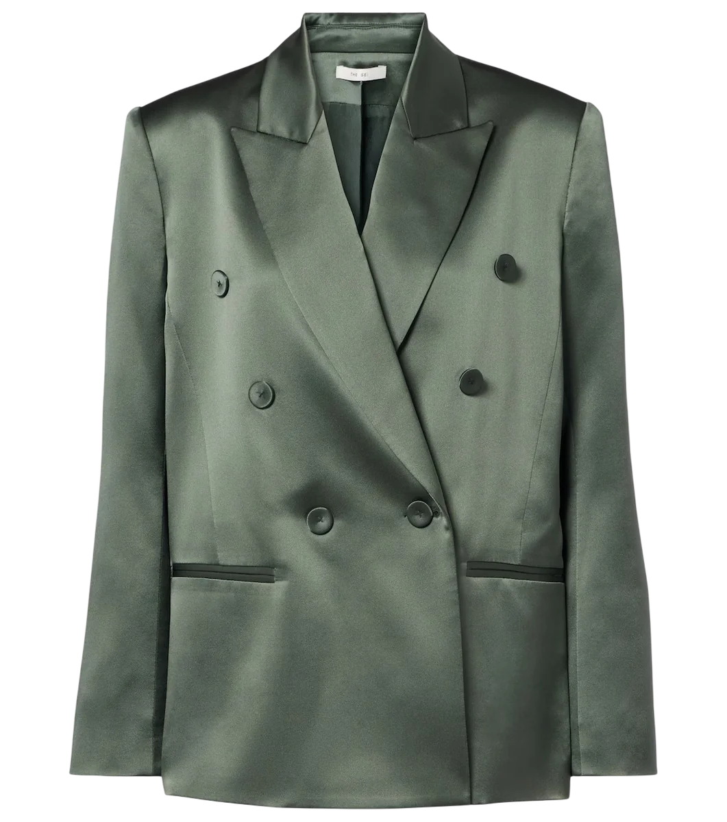 Double-breasted silk blazer