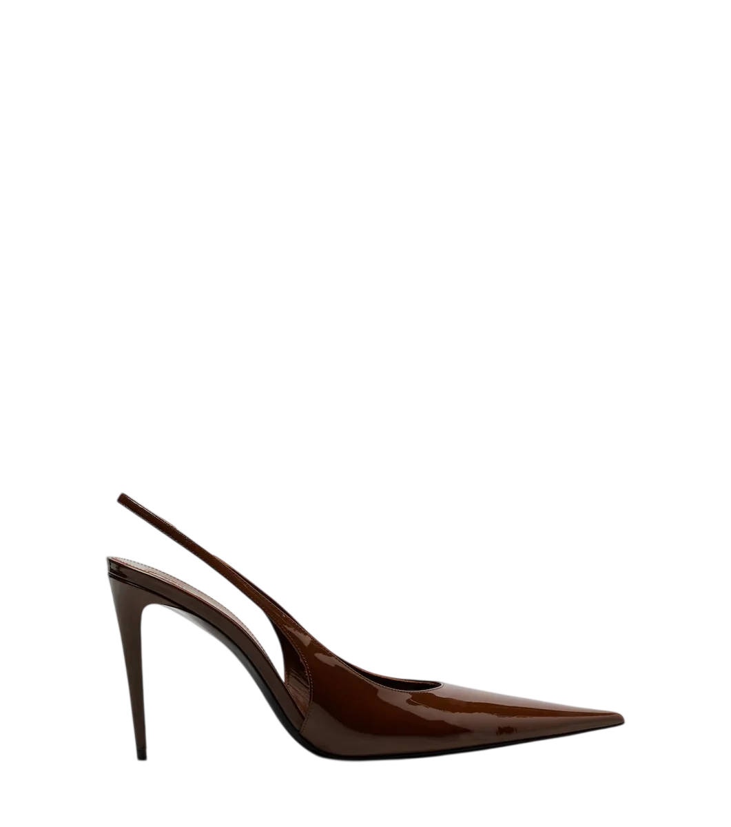 Guermantes patent leather slingback pumps