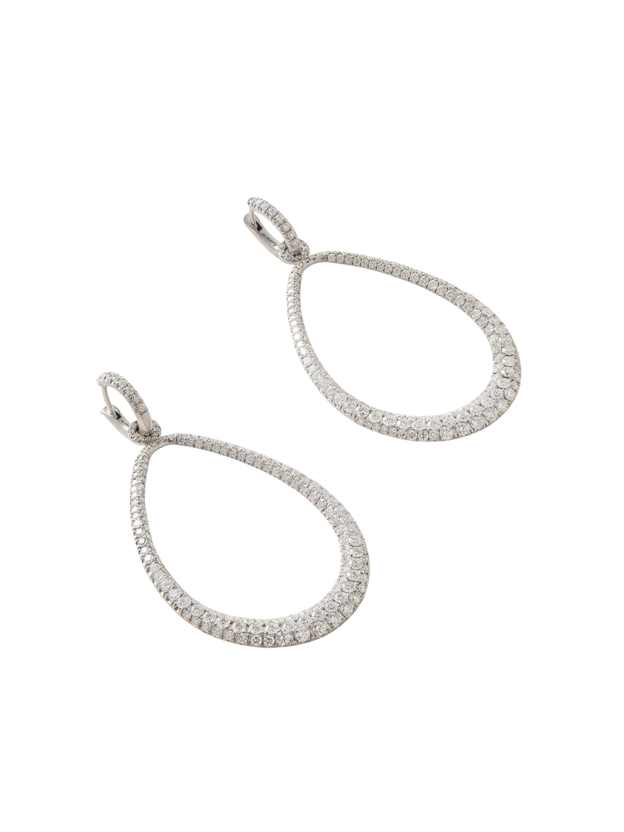 Swing 18-Karat White Gold Diamond Hoop Earrings