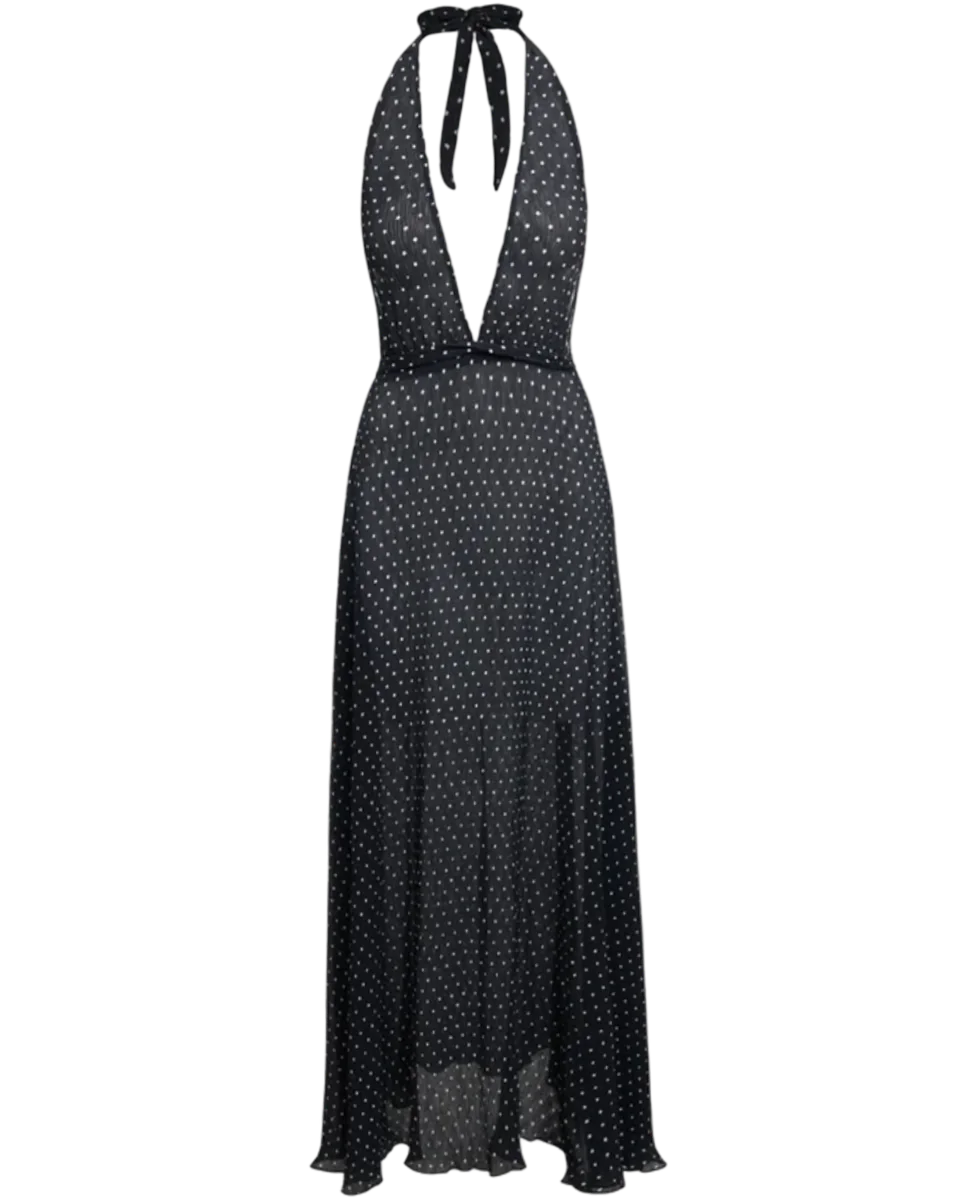 District Maxi Dress in Onyx Polka