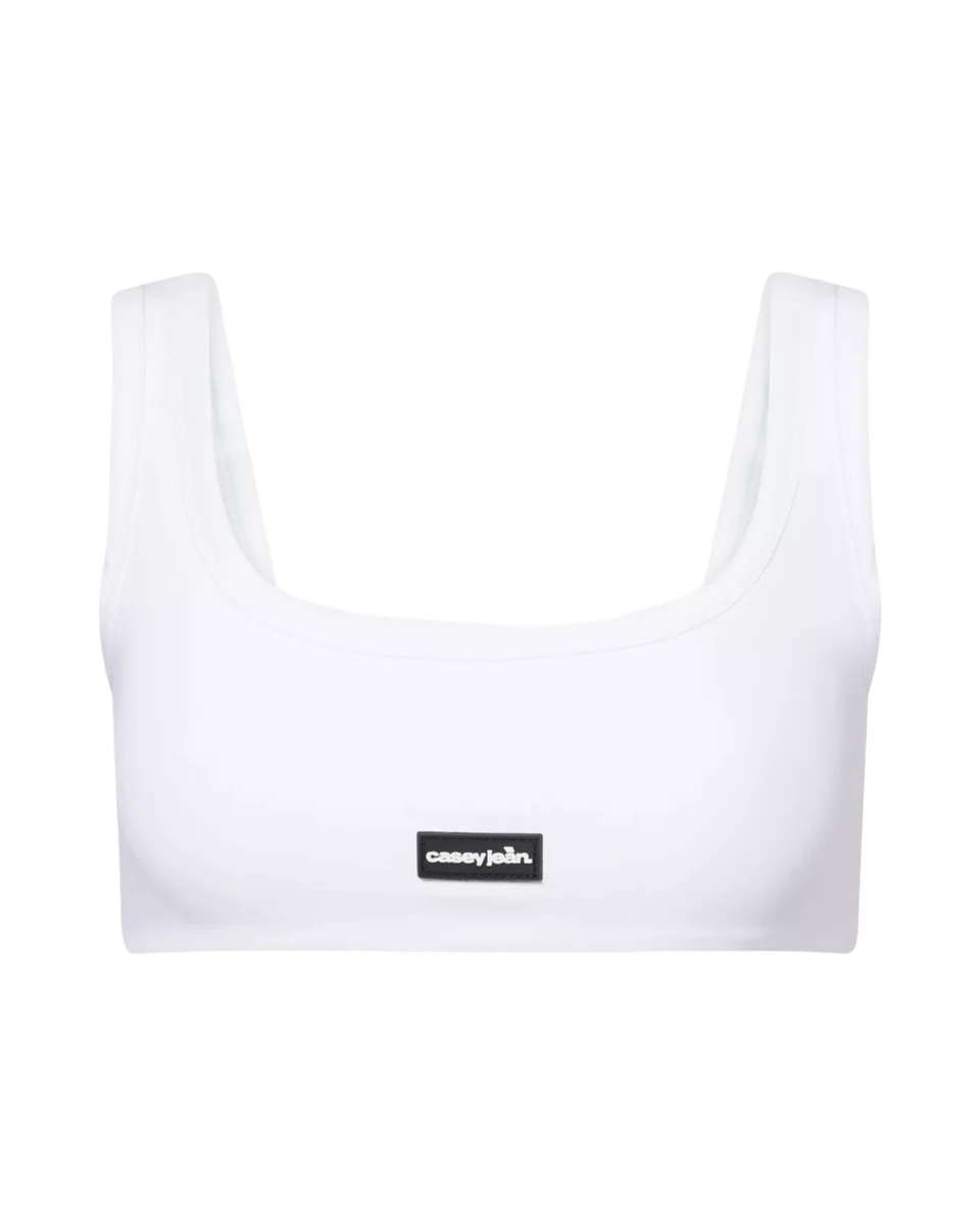 Crop Scoop-Neck Stretch-Woven Top