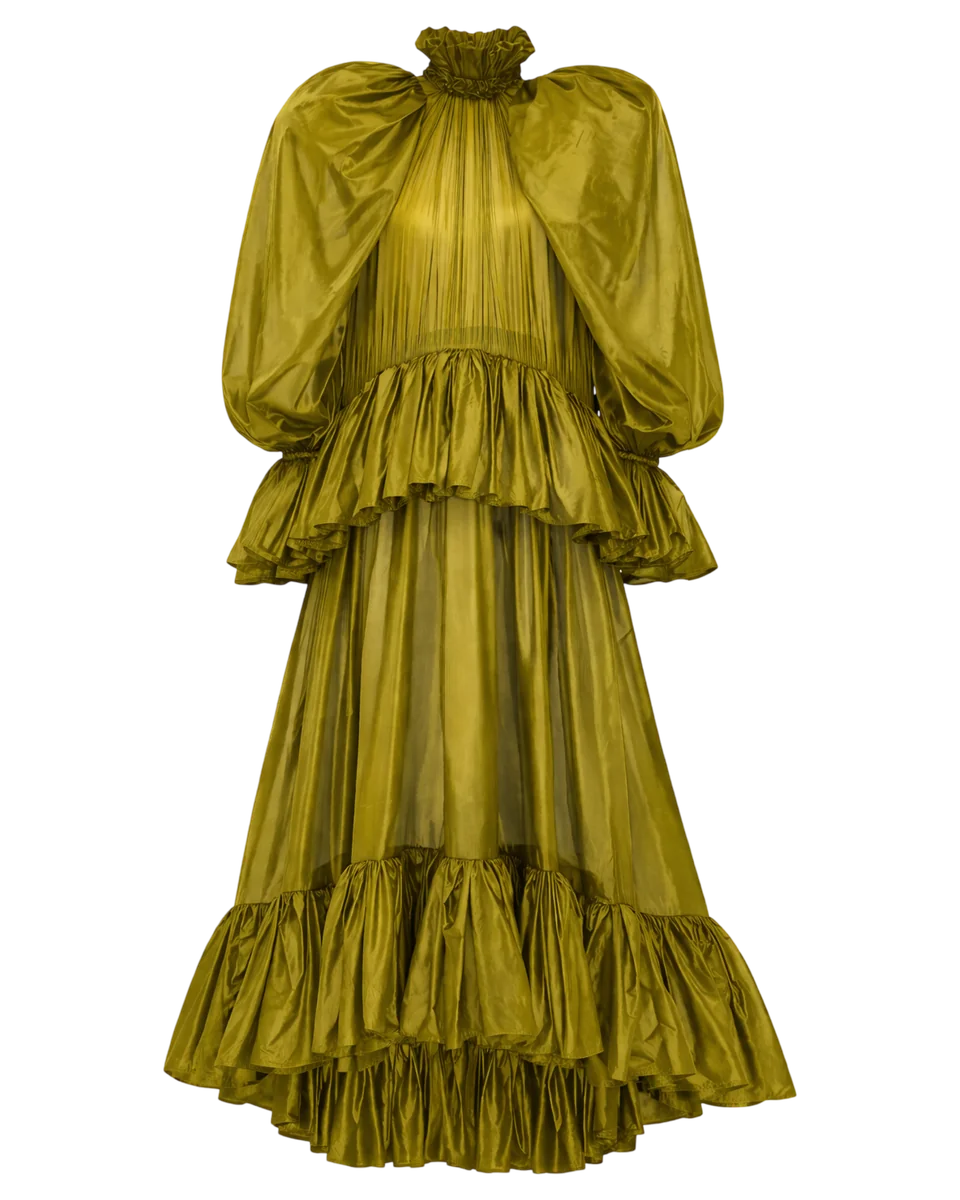 Ruffled Gown In Nylon