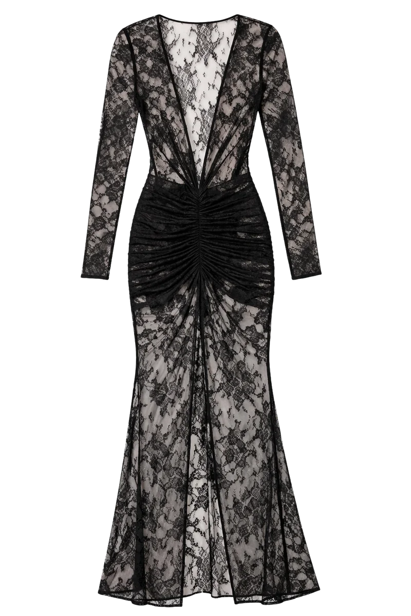 Nelli Lace Plunge Neck Dress