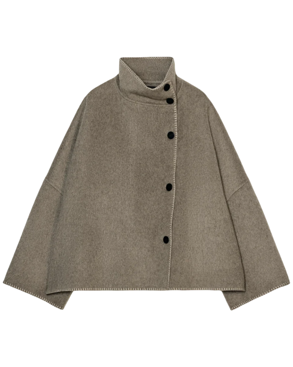 Wool Blend Topstitched Jacket Zw Collection