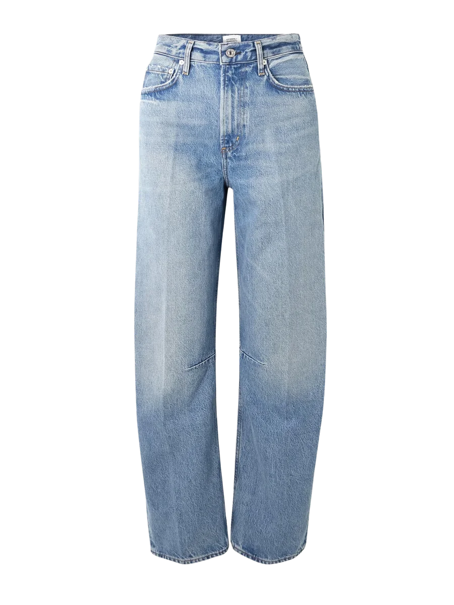 Miro Long Mid-Rise Barrel-Leg Jeans