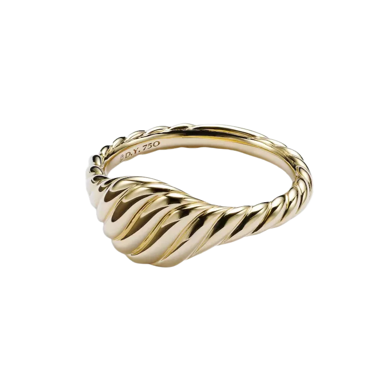 Sculpted Cable 18kt Pinky Ring