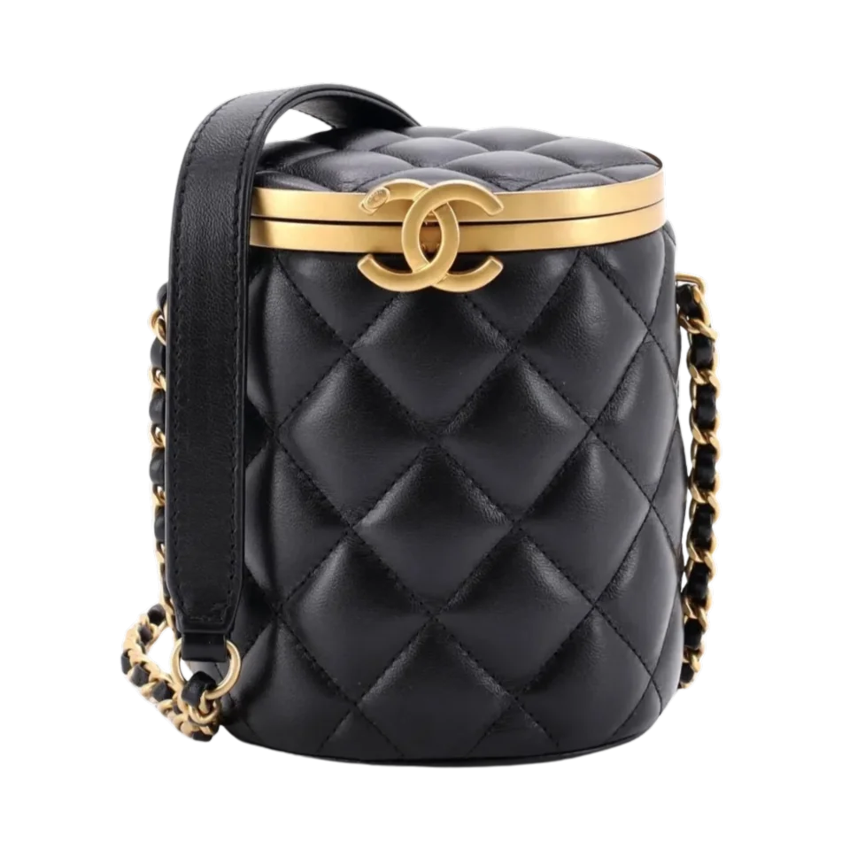 Crown Box Vanity Bag Quilted Lambskin Mini Shoulder Bag