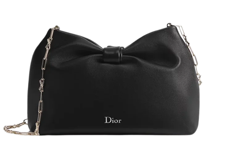 Small Dior Bow Bag Black Lambskin