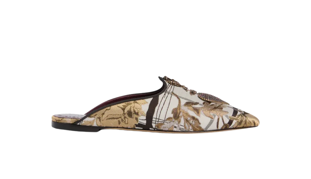 Ecrù & Gold Lucrezia Mules