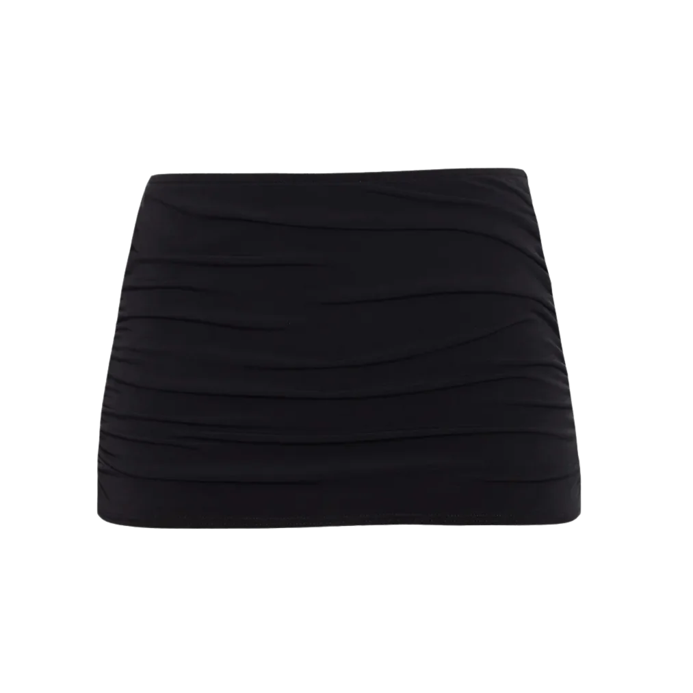 Shirred Skirted Bikini Bottoms