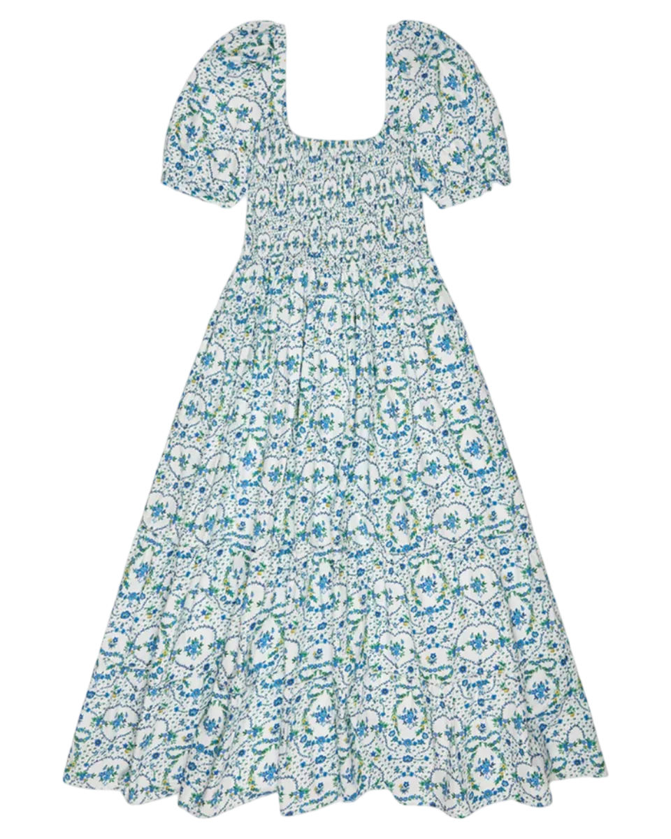 Nicky Hilton X La Coqueta Blue Bow Floral London Women Long Dress