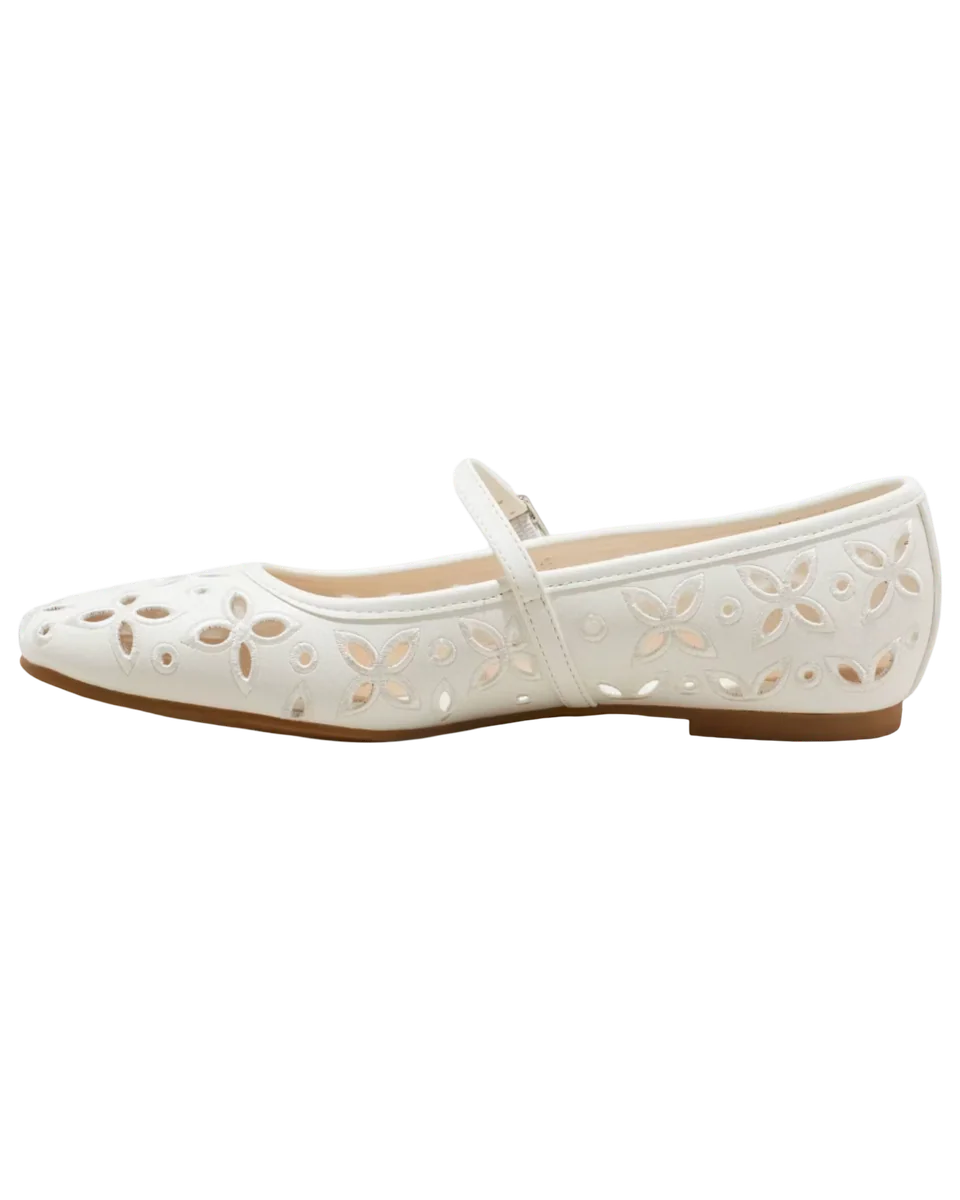 Women's Elsa Eyelet Mary Jane Ballet Flats With Memory Foam Insole - Wild Fable™