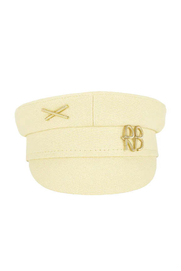 Gorra De Panadero Gold-Tone Logo-Plaque