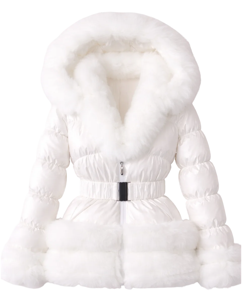 Jessica Bara Yolanda Fur Belted Coat