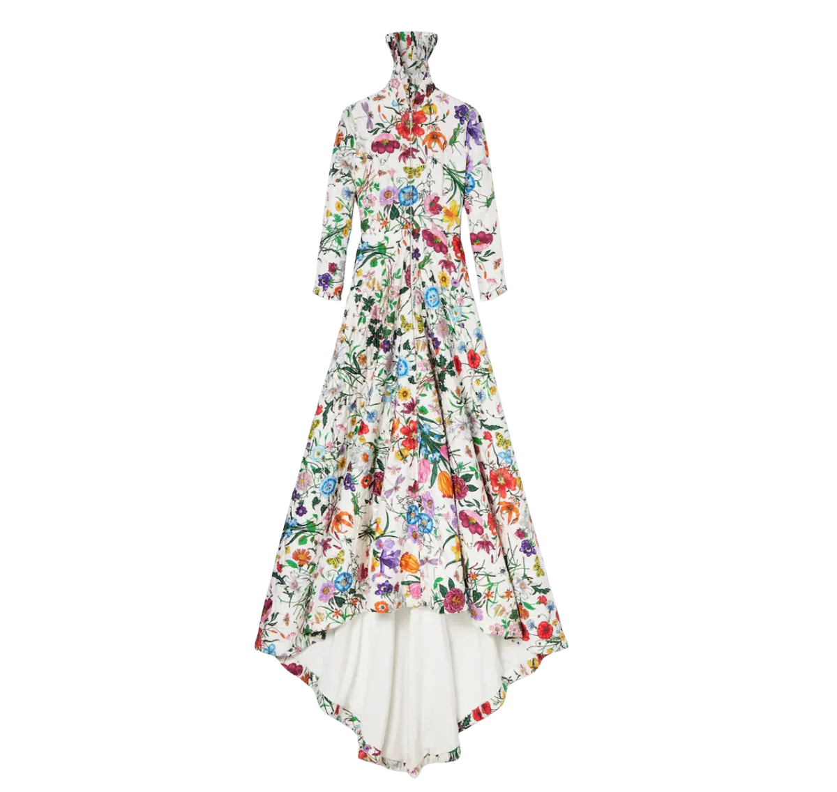 Printed Quilted Twill Long Dress