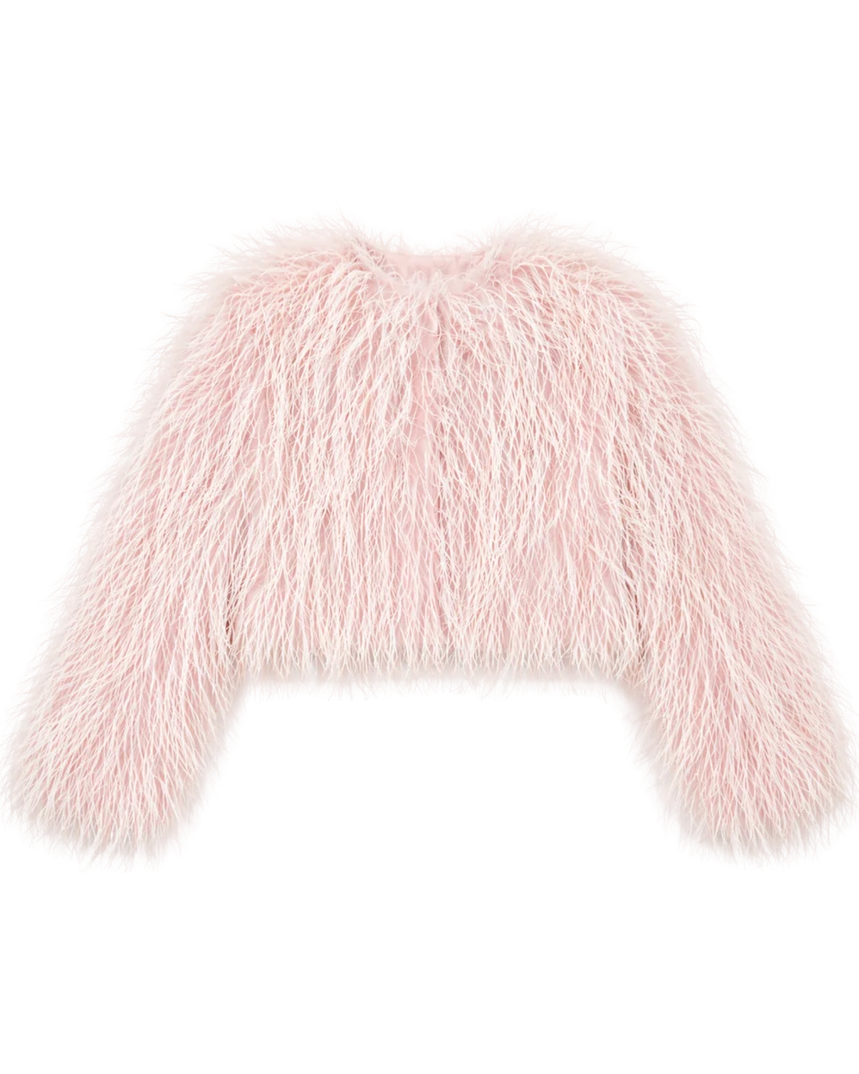 Lara Feather Jacket in Lilac