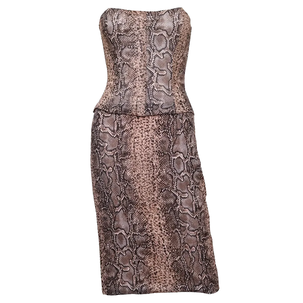 Dolce & Gabbana S/s 2005 Snakeskin Corset Top And Skirt
