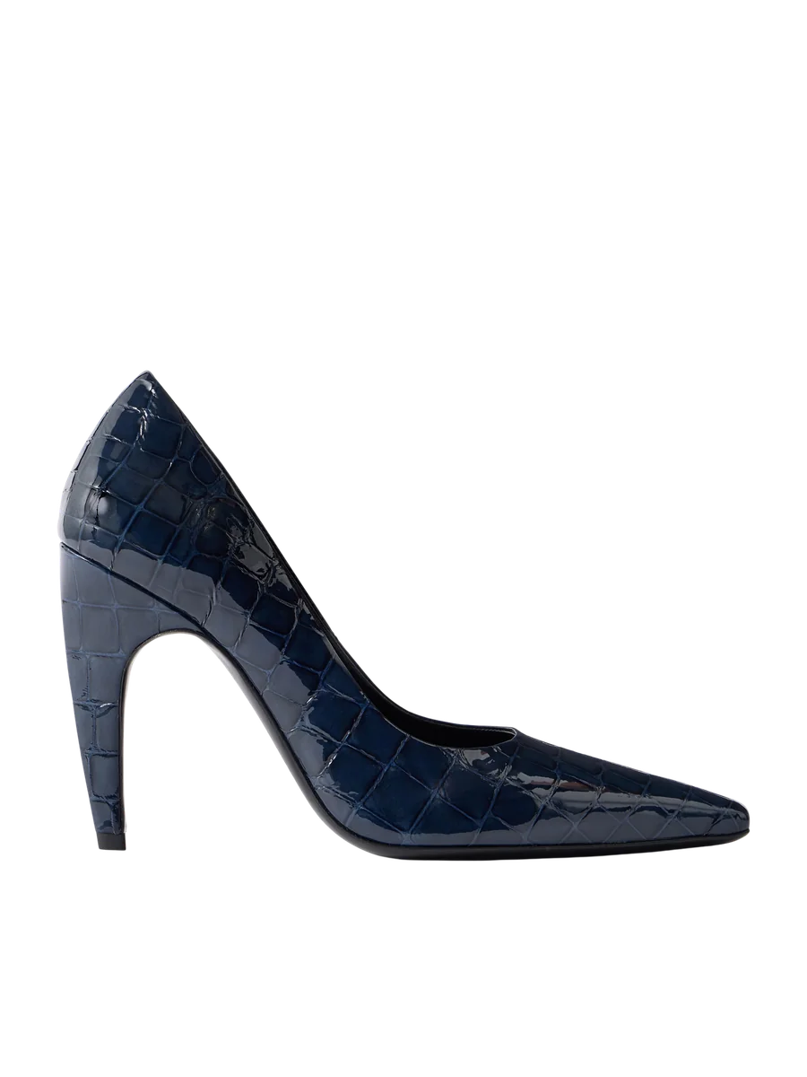 Fame Croc-Effect Leather Pumps