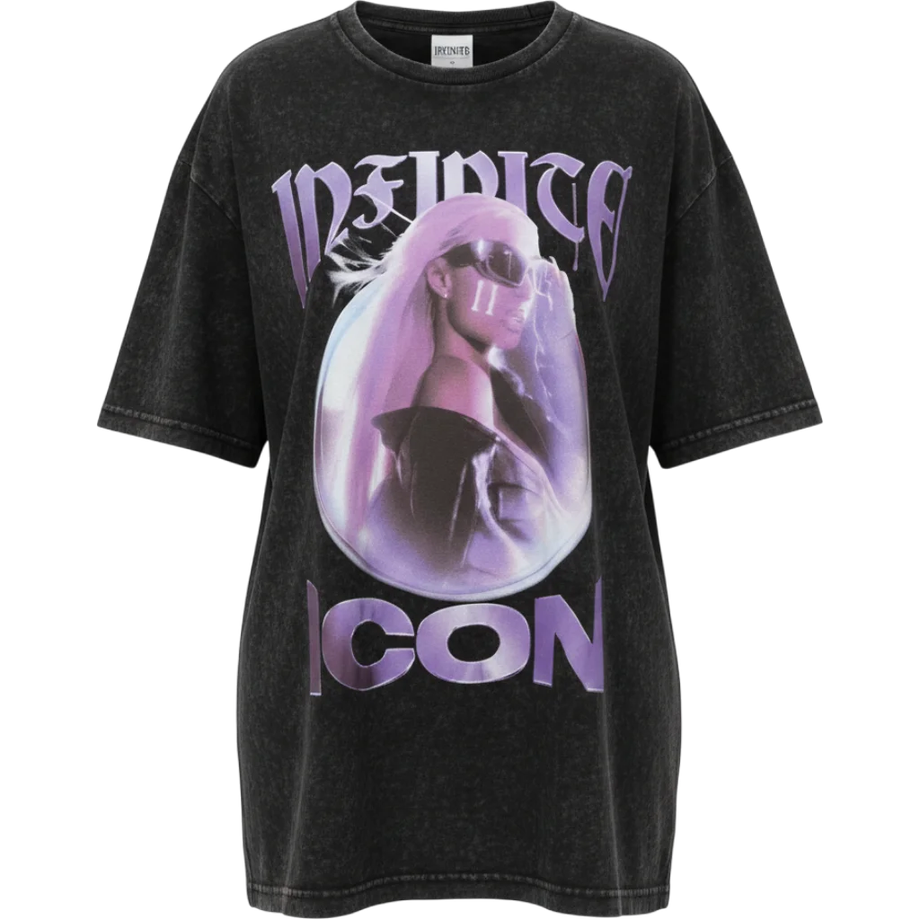 Paris Hilton Infinite Icon Chrome Oversized T-Shirt