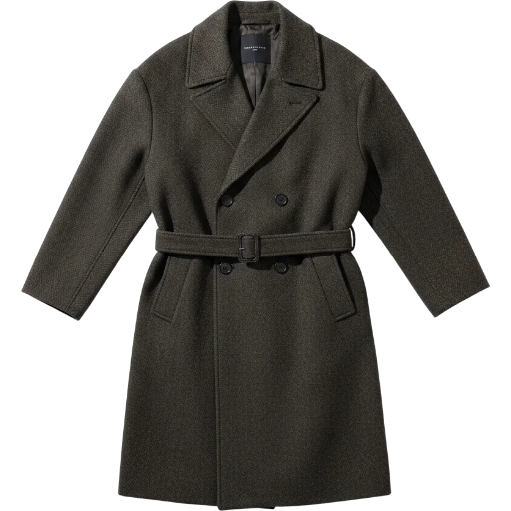 Herringbone Belted Topcoat