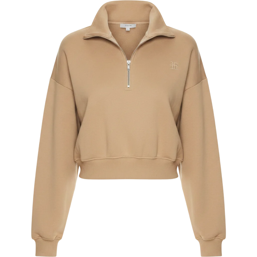 Eterne Cropped Half Zip Sweatshirt
