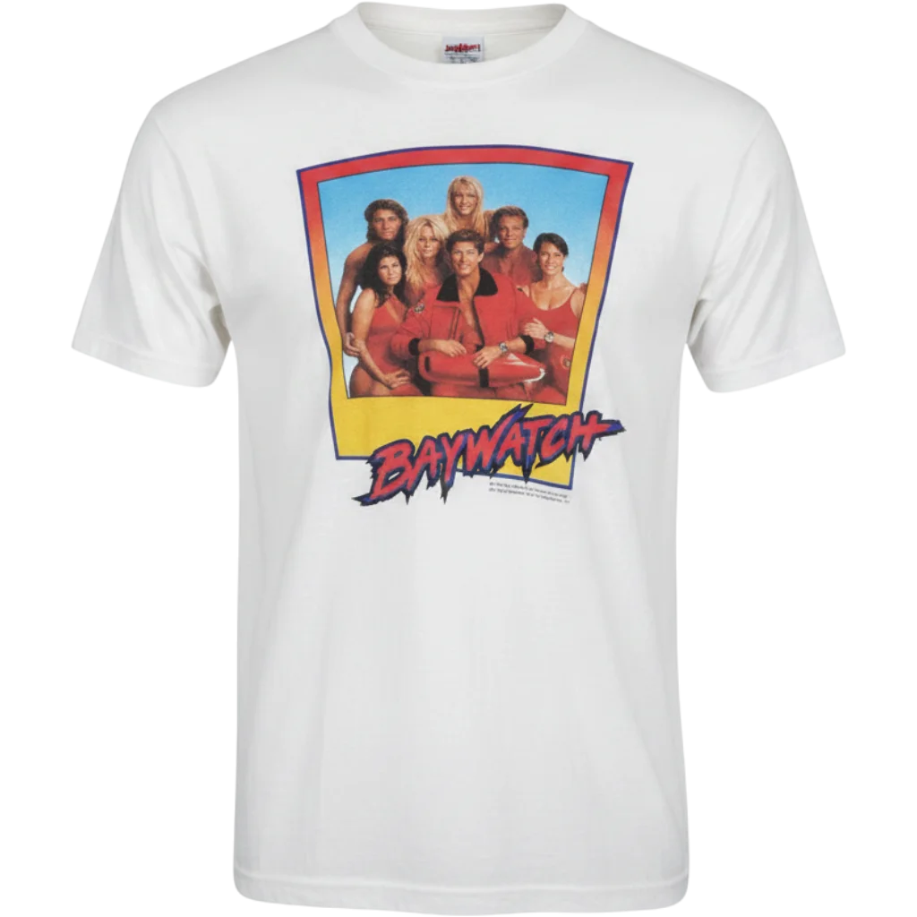 Vintage 1995 Baywatch Character Portrait Tv Show Promo T-Shirt