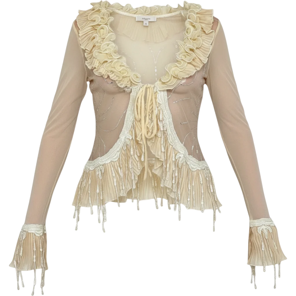 Sequin Ruffle Blouse
