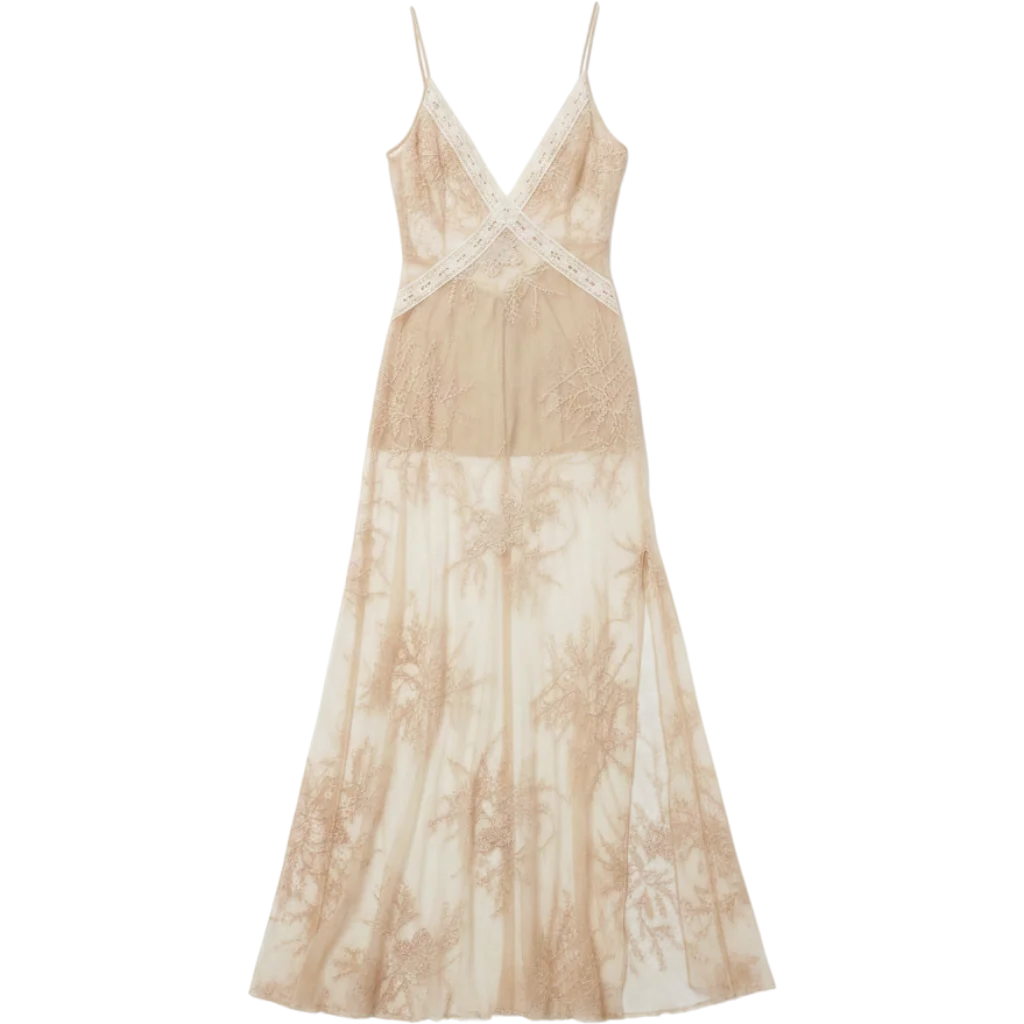 Lala X-Long Bias Dress With Lace Detail
